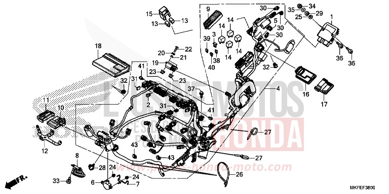 FAISCEAU DES FILS de CBR1000RR SP SP1 SP2 GRAND PRIX RED (R380X) 2019